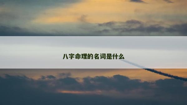 八字命理的名詞是什么