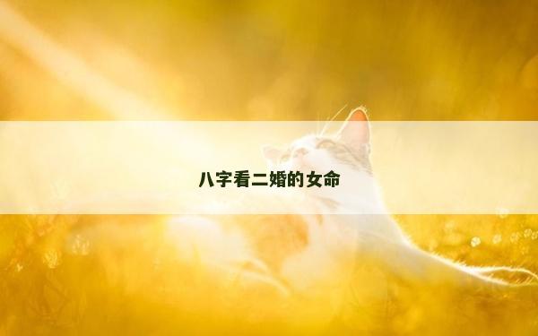 八字看二婚的女命