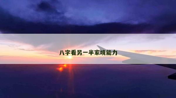 八字看另一半家境能力