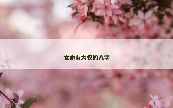 女命有大權的八字