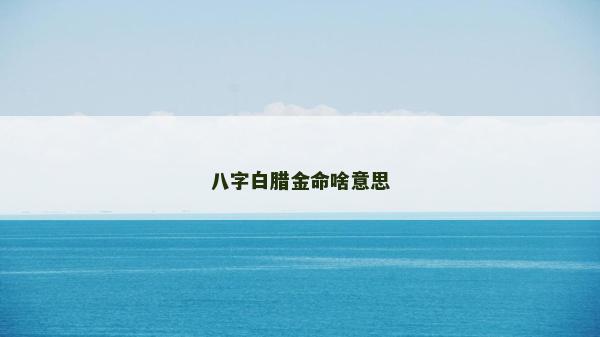 八字白臘金命啥意思