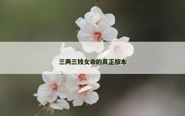 三兩三錢女命的真正版本