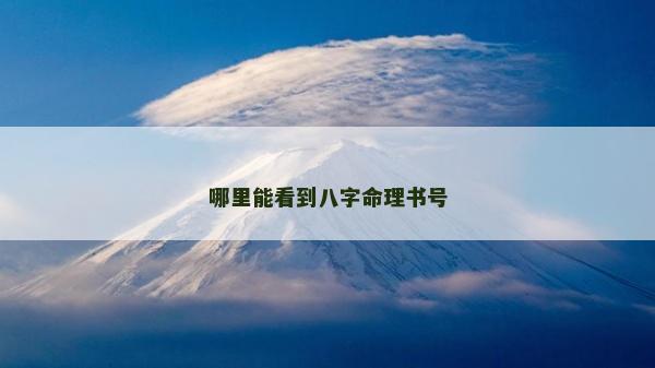 哪里能看到八字命理書號