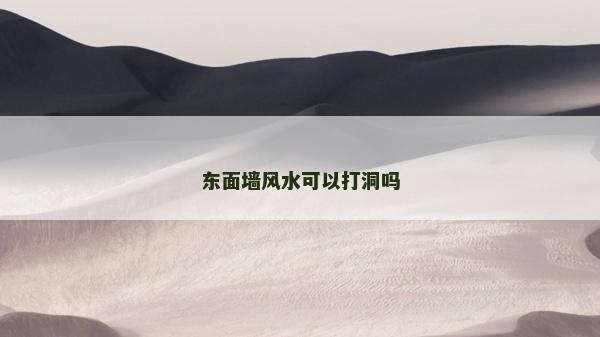 東面墻風(fēng)水可以打洞嗎