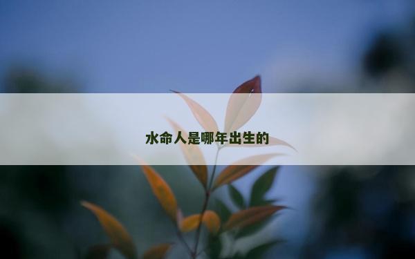 水命人是哪年出生的