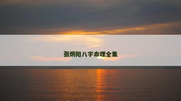 張炳陽(yáng)八字命理全集