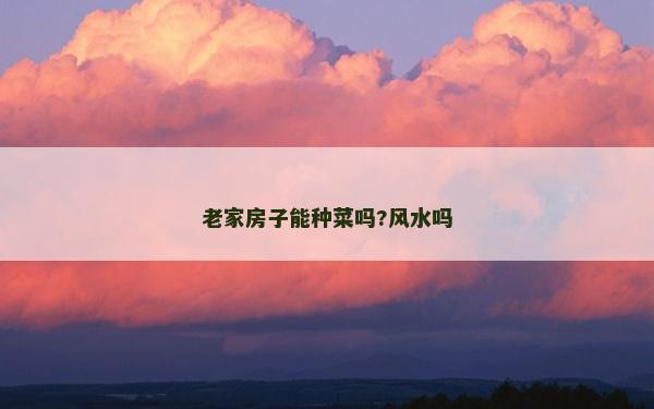 老家房子能種菜嗎?風水嗎 老家房子能種菜嗎?風水嗎