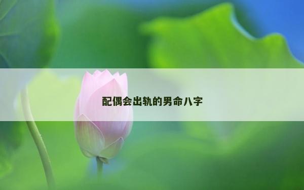 配偶會出軌的男命八字
