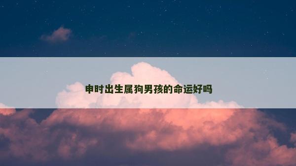 申時出生屬狗男孩的命運好嗎 申時出生屬狗男孩的命運好嗎