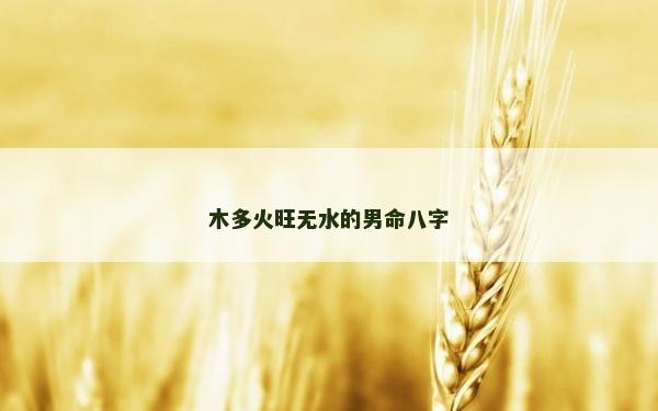 木多火旺無水的男命八字