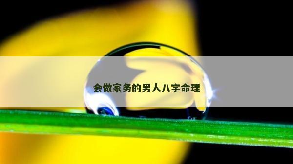 會做家務的男人八字命理