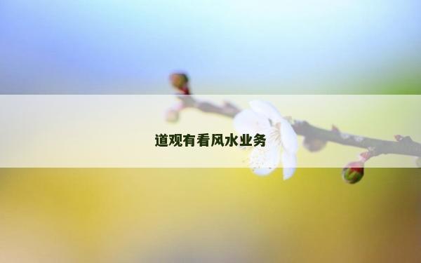 道觀有看風(fēng)水業(yè)務(wù)