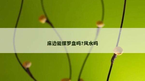 床邊能擺羅盤嗎?風水嗎