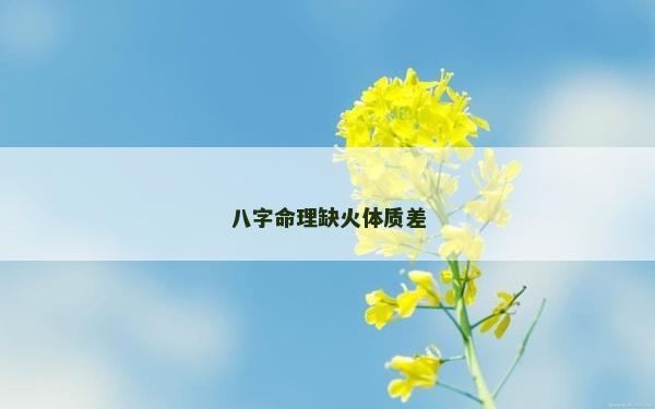 八字命理缺火體質(zhì)差