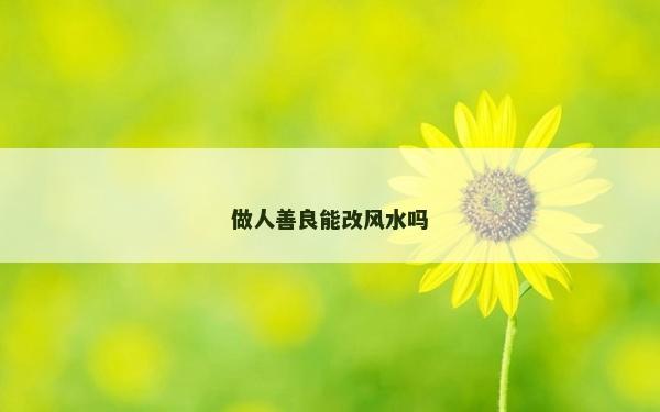 做人善良能改風水嗎