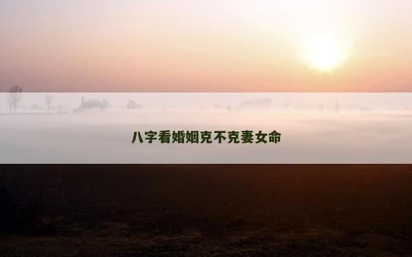 八字看婚姻克不克妻女命