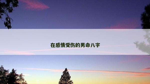 在感情受傷的男命八字