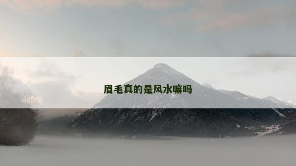 眉毛真的是風(fēng)水嘛嗎