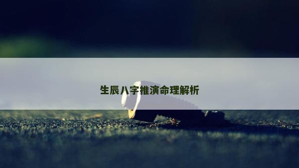 生辰八字推演命理解析 生辰八字推演命理解析
